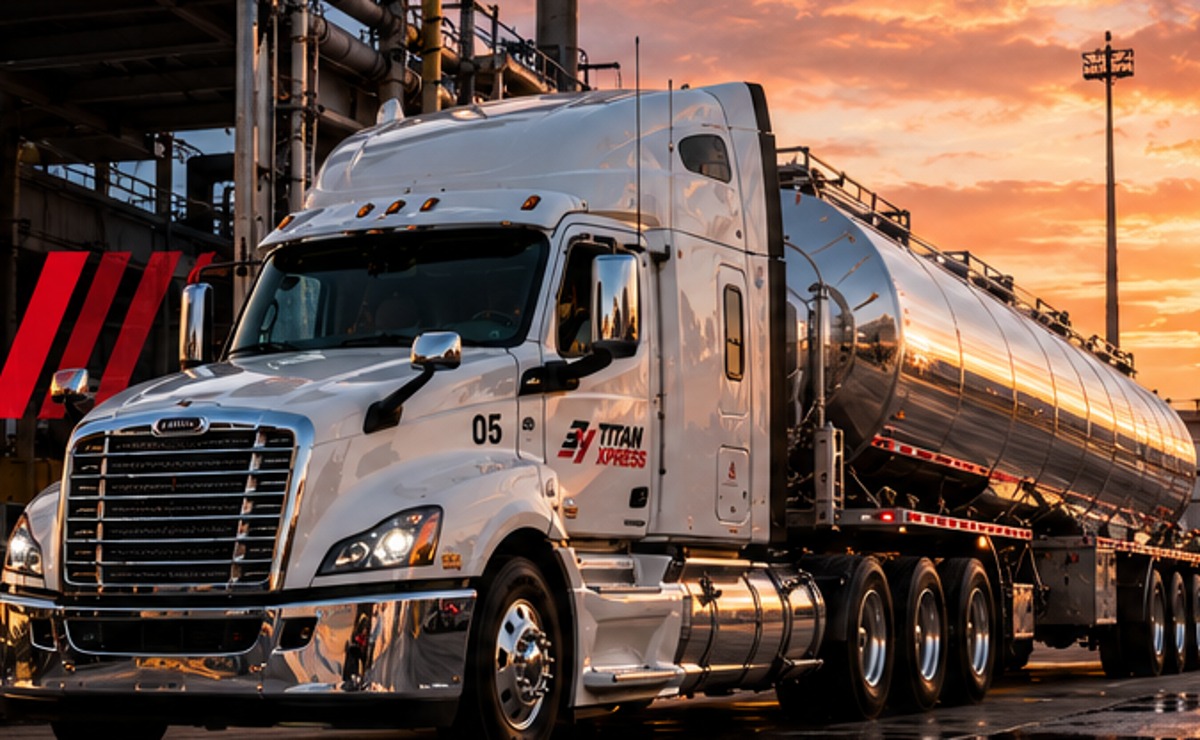 Illustrative Titan-branded tanker truck